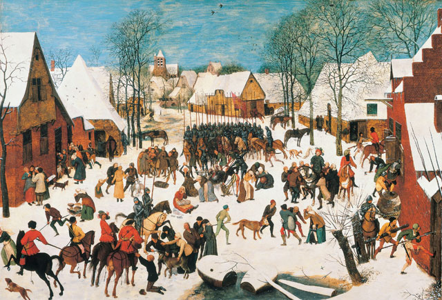 Pieter Brughel the Elder, The Massacre of the Innocents, c1565–67. Oil on panel, 109.2 x 158.1 cm. Royal Collection Trust © Her Majesty Queen Elizabeth II.