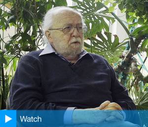 Harold Cohen talking to Studio International in his home studio, Encinitas, California, May 2015.