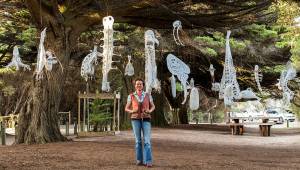 Australian artist Jenny Crompton explains how she made her installation Sea Country Spirits, and talks about discovering her Wadawurrung heritage and how it changed her practice as she moved away from man-made materials to using materials she collects from the land