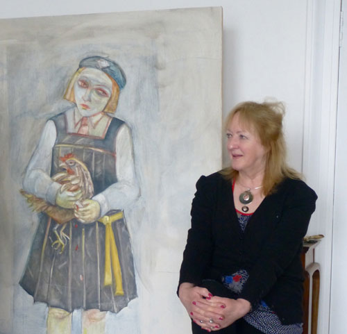 Joyce Cairns in her studio Broughty Ferry, May 2014. Photograph: Helen Glassford, Tatha Gallery Newport-on-Tay.
