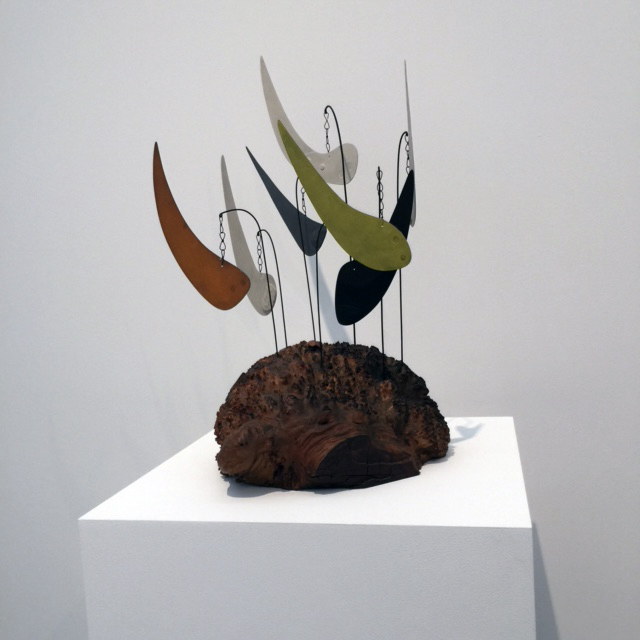 Alexander Calder. Myrtle Burl, 1941. Wood, sheet metal, wire, and paint. 24 1/2 × 20 × 16 in (62.2 × 50.8 × 40.6 cm). Calder Foundation, New York; Mary Calder Rower Bequest, 2011. Photograph: Jill Spalding.