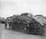 Camouflaging a tank, First World War Imperial War Museum 