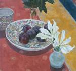Cressida Campbell,<i> Plums with Indian Cloth</i>, 2004. Picture credit: 
        Nevill Keating Pictures