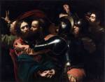 Michelangelo Merisi da Caravaggio. The Taking of Christ, 1602, Oil on canvas, 133.5 x 169.5 cm. On indefinite loan to the National Gallery of Ireland from the Jesuit Community, Leeson St., Dublin who acknowledge the kind generosity of the late Dr Marie Lea-Wilson. Photograph © The National Gallery of Ireland, Dublin.
