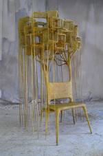 Nacho Carbonell. Source Chair, 2014. Metal structure, metal mesh, few spray layers of textile hardener, paper, pigments and yuta, 239 x 207 x 169 cm. Photograph: Tathiana Uzlova.