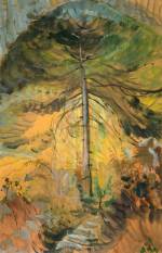 Emily Carr. Happiness, 1939. Oil on paper, 84.8 x 54 cm. University of Victoria Art Collection, Gift of Nikolai and Myfanwy Pavelic.