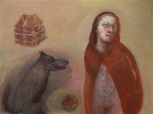 Marcelle Hanselaar. Red Riding Hood 2, 2010. Oil on canvas, 90 x 120 cm. Courtesy the artist. Photograph: Irene Rhoden.