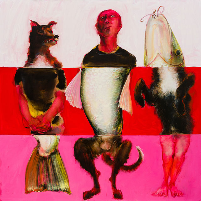 Nicola Bealing RWA. Misfits, 2014. Oil on linen, 152 x 152 cm. Courtesy the artist. Photograph: Steve Tanner.