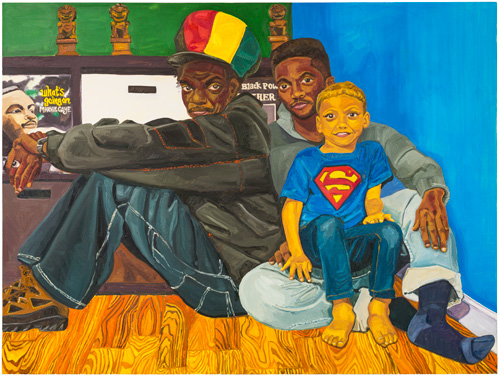 Jordan Casteel. Three Lions, 2015. Oil on canvas, 54 x 72 in.