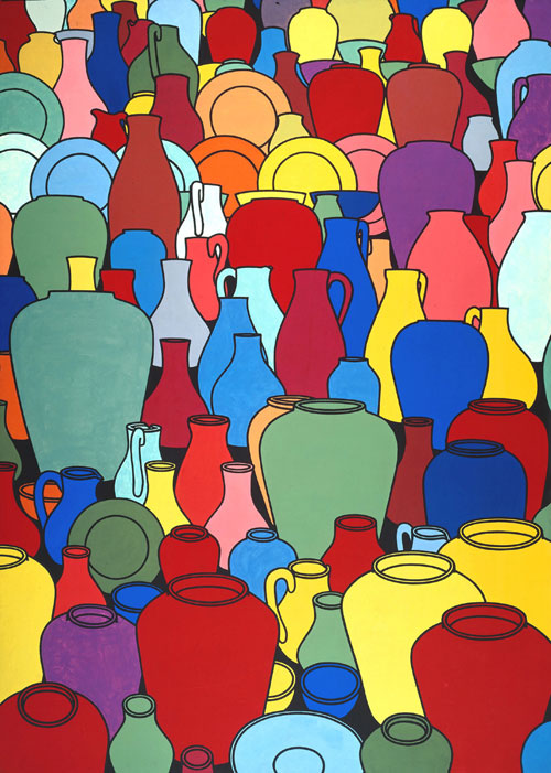 Patrick Caulfield. Pottery, 1969. Tate. Oil on canvas, 213.4 x 152.4 cm © The estate of Patrick Caulfield.