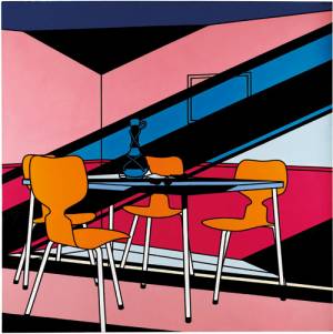 Patrick Caulfield. Café Interior: Afternoon, 1973. Acylic on canvas, 214.6 x 214.6 cm. Private collection