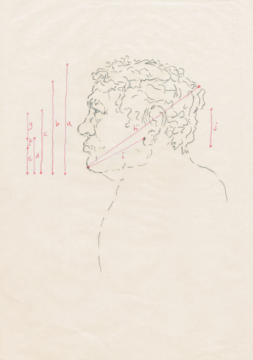 Celia Scott. <i>Study for Vulcan</i>, 1983. Pencil and crayon on paper, 24 x 18 cm approx.