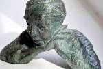 Celia Scott. <i>Head in Hands</i>, 2000. Maquette of Colin Rowe from memory. Bronze, 10 x 15 x 7 cm. © the artist.