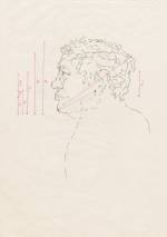 Celia Scott. <i>Study for Vulcan</i>, 1983. Pencil and crayon on paper, 24 x 18 cm approx.