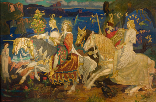 The Riders of the Sidhe. Tempera on canvas. John Duncan, 1911. © Dundee City Council (Dundee's Art Galleries and Museums).