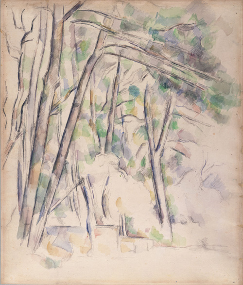 Paul Cézanne (1839–1906). Cistern in the Park of the Château Noir, 1895–1900. Watercolour and graphite on pale buff wove
paper, 50.6 x 43.4 cm. © The Henry and Rose Pearlman Collection. Photograph: Bruce M. White.