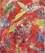 Marc Chagall. The Triumph of Music. Preparatory drawing for the Metropolitan Opera Mural, Lincoln Art Centre, New York, 1966. Tempera, gouache and collage on paper. Private collection © Chagall ® SABAM Belgium 2015.