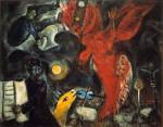Marc Chagall. The Fall of the Angel, 1932-33-47. Oil on canvas, 58 1/4 x 63 3/8 in. Private Collection, on deposit at the Kunstmuseum Basel. © 2013 Artists Rights Society (ARS), New York / ADAGP, Paris.