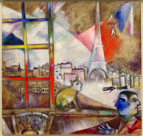 Marc Chagall.  Paris Through the Window, 1913  Oil on canvas,  135.8 x 141.4 cm.  © ADAGP Paris and DACS, London 2013.