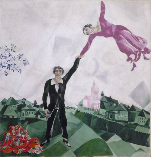 Marc Chagall.  The Promenade, 1917–18.  Oil on canvas,  175.2 x 168.4 cm.  © ADAGP Paris and DACS, London 2013.