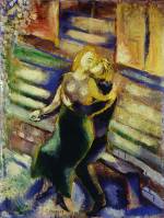 Marc Chagall.  Lovers on a Bench, 1911.  Oil on paper mounted on canvas,  45.5 x 35 cm.  Private collection © ADAGP Paris and DACS, London 2013.