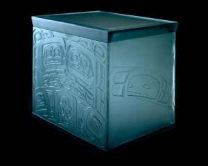 Preston Singletary, Bentwood Chest, 2004. Fused and sand-carved glass 18 x 14 ½ x 22 ½