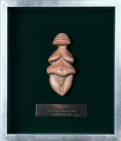 Judy Chicago. Ceramic Goddess #3, 1977. Glazed porcelain, 5 x 2.25 x 1.25 in.