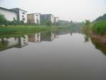 Phase I of the Xiangshan Campus with its reflection in the little stream that runs through the campus.