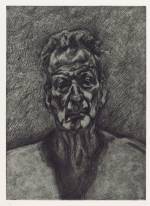 Lucian Freud. Self-Portrait: Reflection, 1996. Etching on wove paper, plate: 59.5 x 43 cm; sheet: 88.3 x 70.4 cm. Private collection