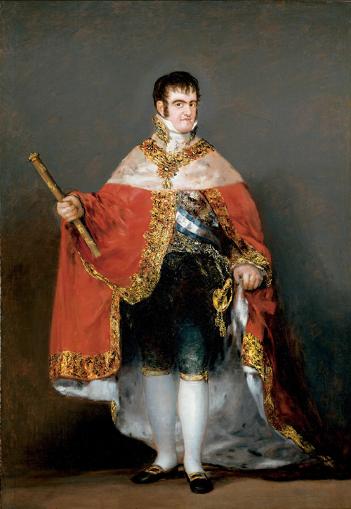 Franciso de Goya y Lucientes. <em>Ferdinand VII in Royal Robes</em>, c.1815, Oil on canvas. 208 x 142.5 cm. Museo Nacional del Prado, Madrid, 735 Photo: All rights reserved © Museo Nacional del Prado, Madrid