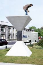 Peter Hide. Work for Guildhall Square, Southampton. Concrete, cast iron, height: 4 metres. Arnolfini Archive at Bristol Record Office. Photographer unknown.