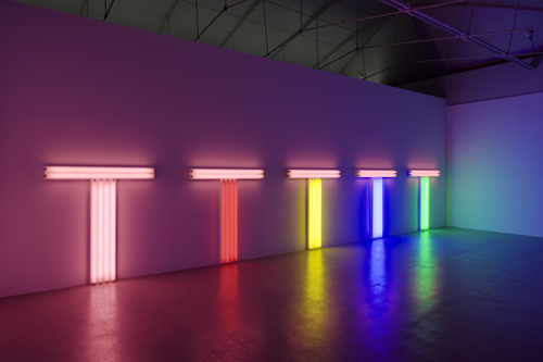 Dan Flavin. 
        <em>Untitled (to Don Judd, colorist), 1–5,</em> 1987. Copyright © ARS, NY and DACS, London 2009.