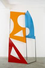 John McLean. <em>Traffic Yellow</em>, 2010. Powder-coated steel and aluminium, height 260 cm. © the artist, images courtesy Poussin Gallery.