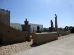 Katari Cultural Center, Doha, Qatar - exterior with sculpture on exhibition.