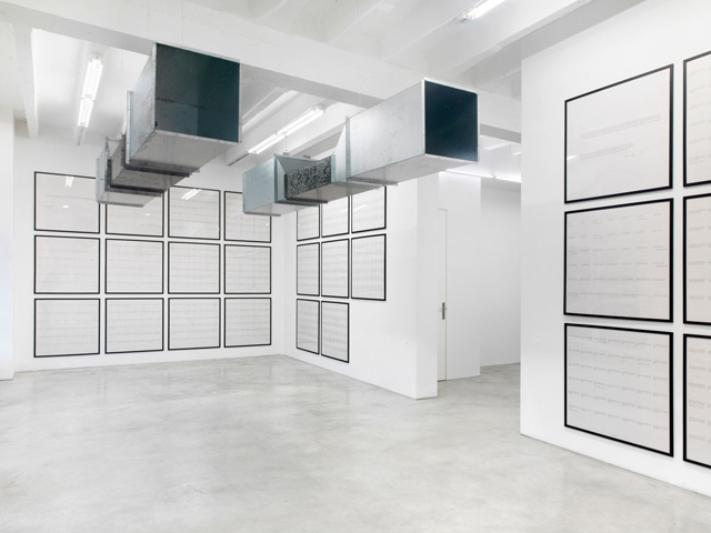 Hanne Darboven and Charlotte Posenenske, installation view, Konrad Fischer Galerie, Berlin, 2017.