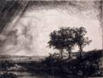 Rembrandt. The Three Trees, 1643. Etching. © Victoria and Albert Museum, London.