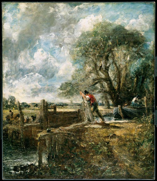 John Constable. <em>The Lock</em> (full-size sketch), 1823-4. Oil on canvas. 141.7 x 122 cm. Philadelphia Museum of Art.