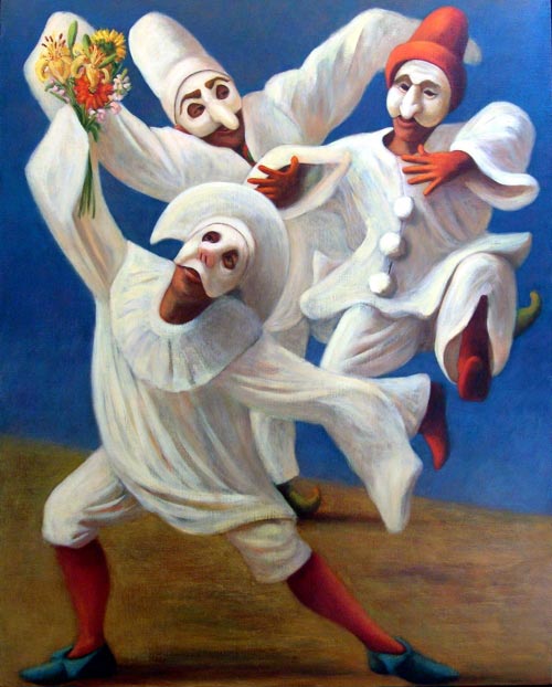 Susan Contreras. <em>Lovesick Fools</em> 1999. Oil on canvas, 50 x 40 in.