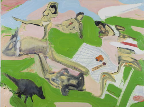 Daniel Coombs. Le Picnic, 2014. Oil on canvas, 120 x 90 cm. © the artist.