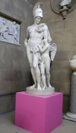 Michael Craig-Martin at Chatsworth, installation image. John Gibson. Mars restrained by cupid. © Chatsworth House Trust