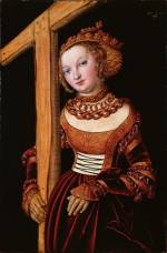 Lucas Cranach the Elder. <em>St Helena with the True Cross,</em> 1525. Oil and tempera on red beechwood panel, 40 x 27 cm. Cincinnati Art Museum, bequest of Mary E Emery