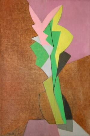André Beaudin (1895-1979). Le Glaïeul Mauve, 1948. Oil on canvas, 81 x 54 cm (32 x 21 1/4 in), signed and dated lower left.