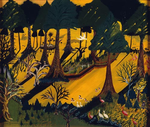 Earl Cunningham. <em>Seminole Everglades,</em> 1945. Oil on masonite. The Metropolitan Museum of Art, Gift of Marilyn L Mennello and Mr Michael A. Mennello, 1997