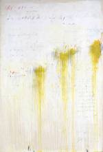 Cy Twombly. <strong><em>Quattro Stagioni: Estate</em></strong>, 1993-4 <em>from</em> Quattro Stagioni (A Painting in Four Parts). Acrylic and pencil on canvas support: 3141 x 2152 x 35 mm frame: 3241 x 2250 x 67 mm painting. Tate. Purchased with assistance from the American Fund for the Tate Gallery and Tate Members 2002. Copyright the artist