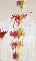 Cy Twombly. <em>Quattro Stagioni: Primavera</em>, 1993-4 <em>from</em> Quattro Stagioni (A Painting in Four Parts). Acrylic, oil, crayon, and pencil on canvas support: 3132 x 1895 x 35 mm frame: 3230 x 1996 x 67 mm painting. Tate. Purchased with assistance from the American Fund for the Tate Gallery and Tate Members 2002. Copyright the artist