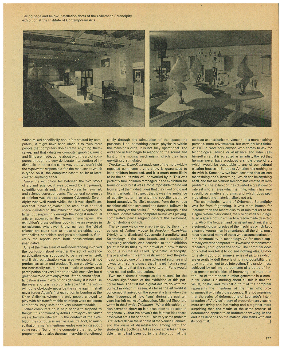 Studio International, Vol 176, No 905, November 1968, p. 177.