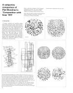 A subjective comparison of Piet Mondrian’s ‘Composition with lines’ 1917 by A. Michael Noll. Cybernetic Serendipity: The Computer and the Arts, Studio International Special Issue, 1968, page 74.