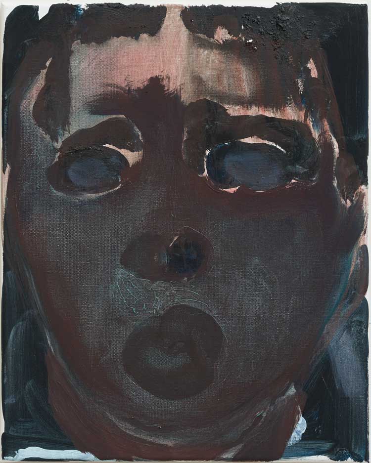 Marlene Dumas. War, 2024. Oil on canvas, 50 x 40 x 2 cm (19 3/4 x 15 3/4 x 3/4 in). Courtesy the artist and Frith Street Gallery, London. Photo: Peter Cox.
