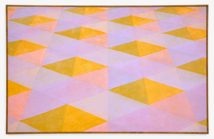 Ronald Davis. Crosby, 1978. Acrylic and dry pigment on canvas,
41.5 x 65.63 x 1.5 in. Artwork Copyright © Ronald Davis. Courtesy David Richard Gallery. Photo: Yao Zu Lu.