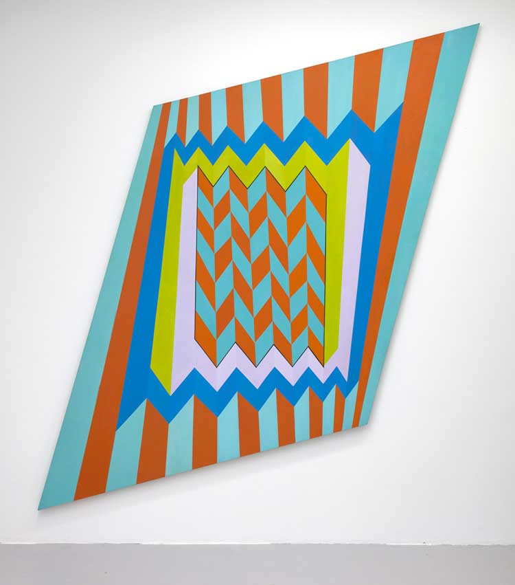 Ronald Davis. Dr. Zig Wig, 1964. Acrylic on canvas, 116 x 103 x 1.25 in. Artwork Copyright © Ronald Davis. Courtesy David Richard Gallery. Photo: Yao Zu Lu.